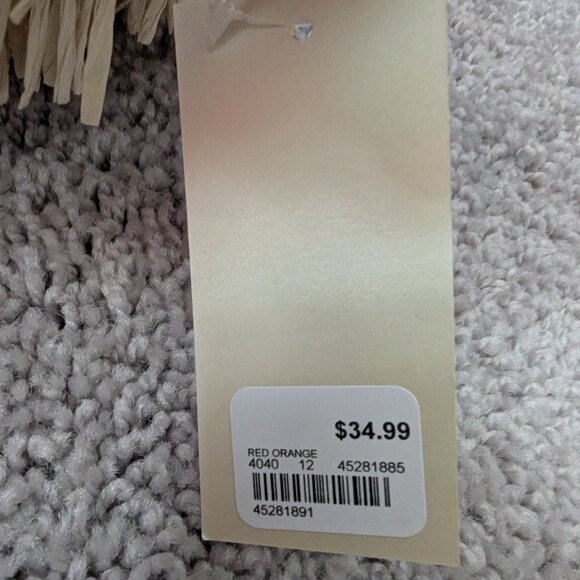 Versona Straw Bag with Orange Pom Poms - Picture 4 of 4